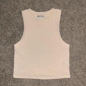 Zara - Sweater-like tank top - Medium - Light Pastel Pink/almost Beige looking